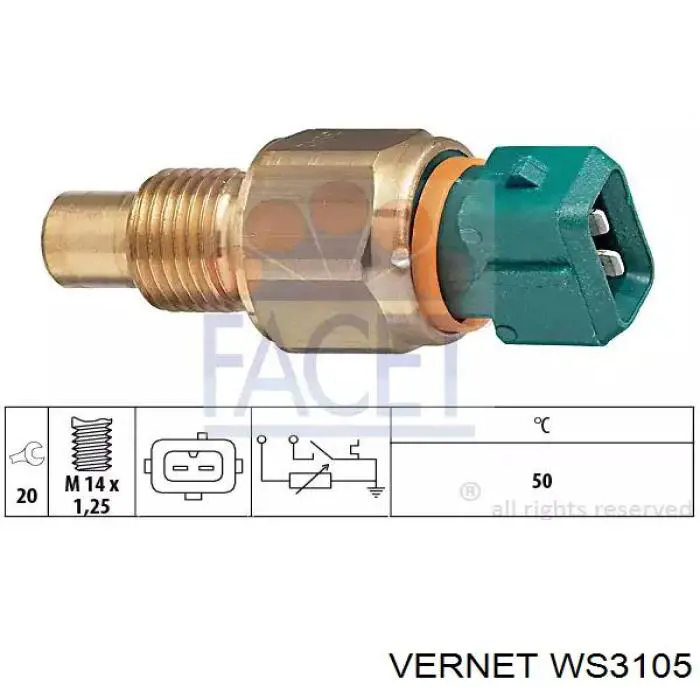 Термодатчик охолоджуючої рідини Vernet WS3105 ціна, від 14.04 USD
