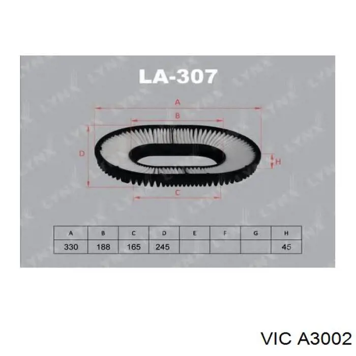 Фільтр повітряний A3002 Vic