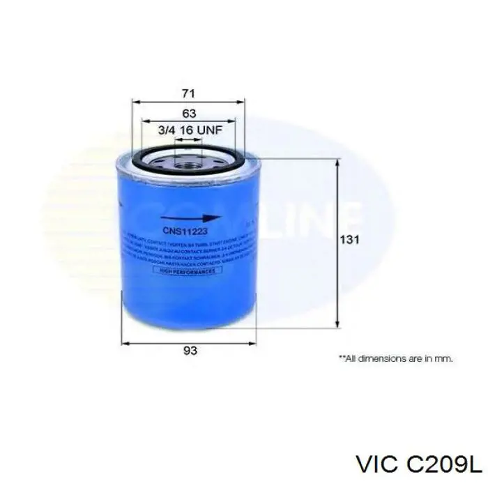 C209L Vic фільтр масляний