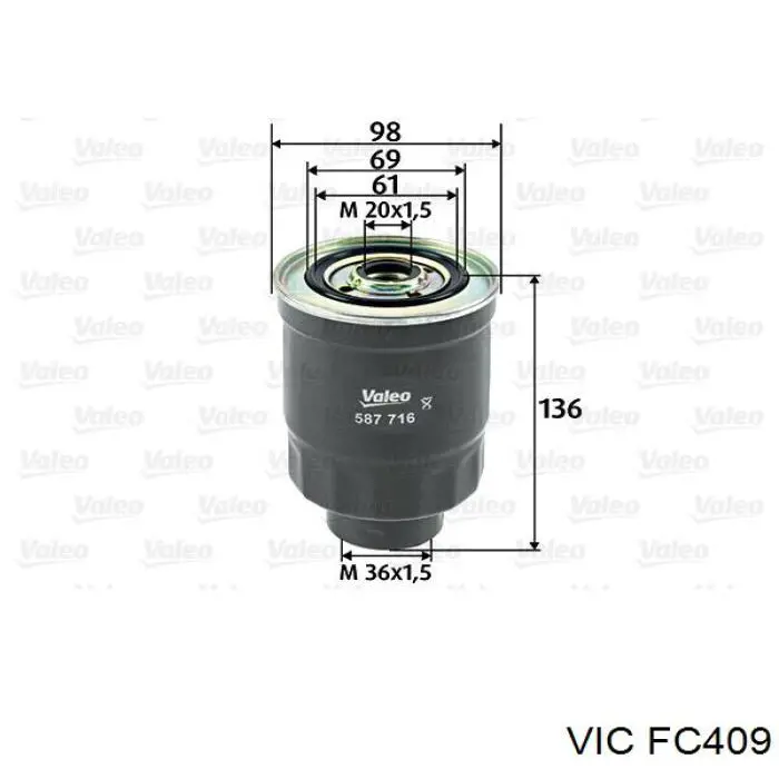 FC409 Vic фільтр паливний