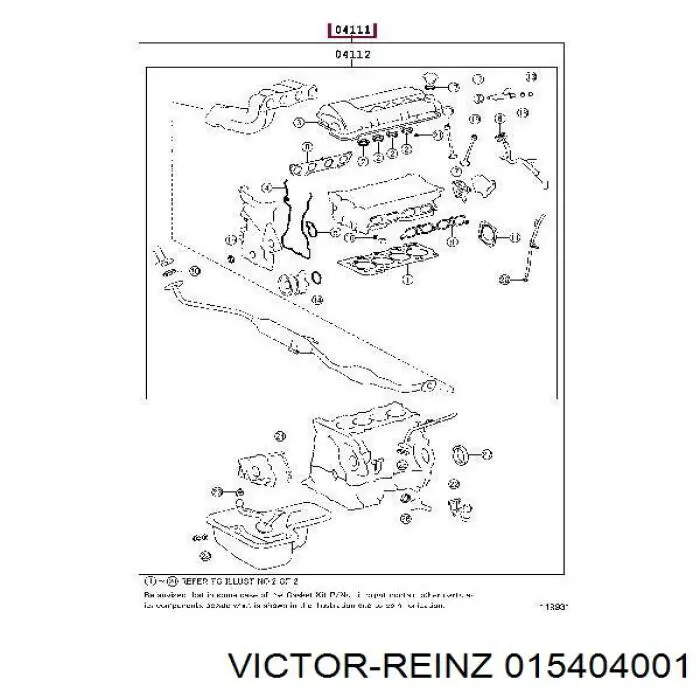 015404001 Victor Reinz Набір прокладок двигуна
