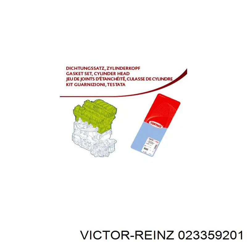 Комплект прокладок двигуна, верхній Victor Reinz 023359201 ціна, від 63.83 USD