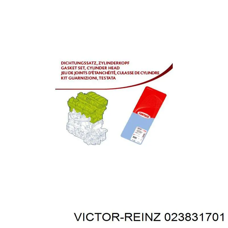 Купити 023831701 Victor Reinz Комплект прокладок двигуна, верхній