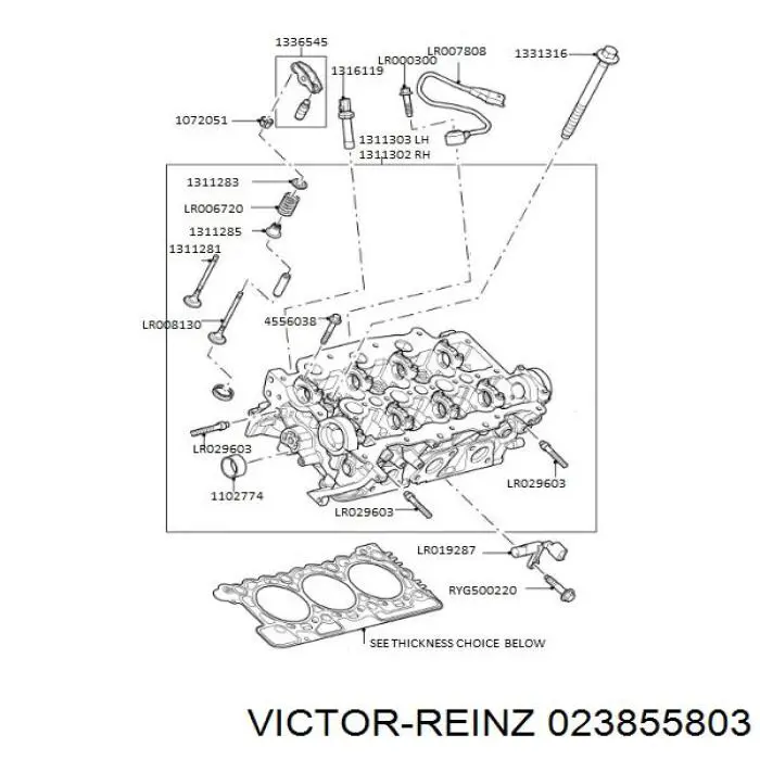 023855803 Victor Reinz комплект прокладок двигуна, верхній