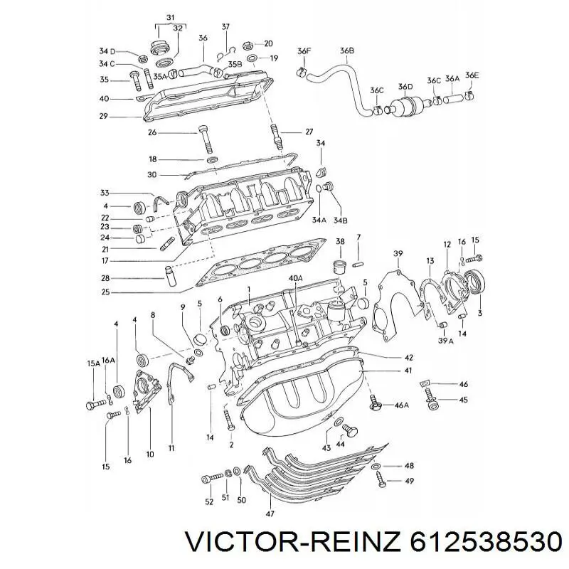 Прокладка головки блока циліндрів (ГБЦ) 612538530 Victor Reinz