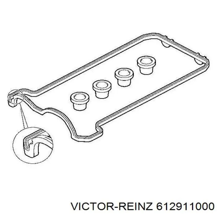 Прокладка головки блока циліндрів (ГБЦ) Victor Reinz 612911000