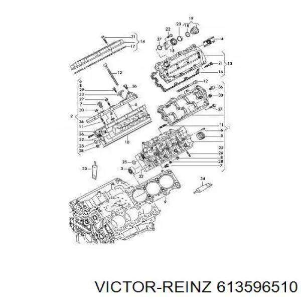 Прокладка головки блока циліндрів (ГБЦ), права Victor Reinz 613596510 ціна, від 31.92 USD