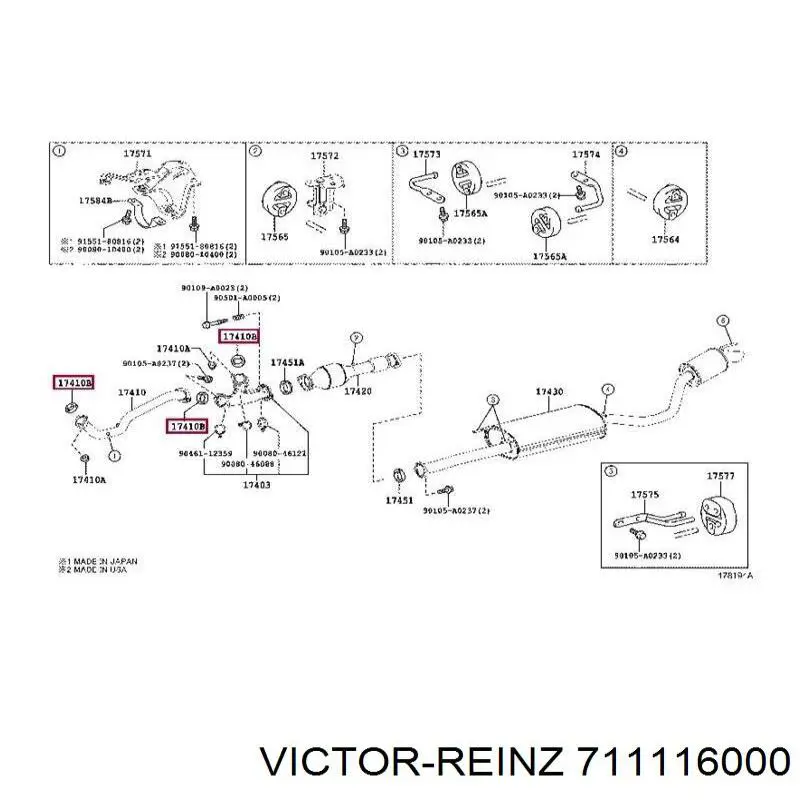 711116000 Victor Reinz Прокладка штанів