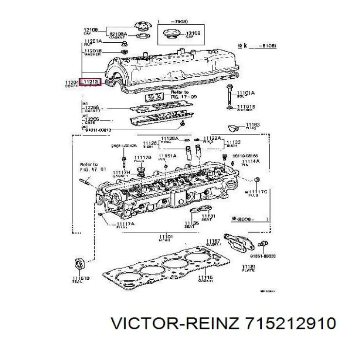 Прокладка клапанної кришки двигуна 715212910 Victor Reinz