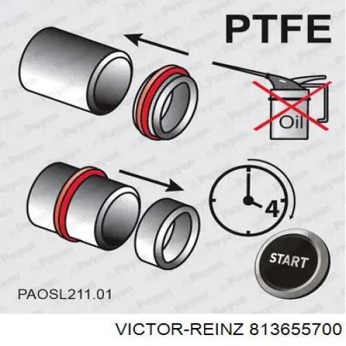 Сальник коленвала двигуна, передній Victor Reinz 813655700 ціна, від 8.31 USD
