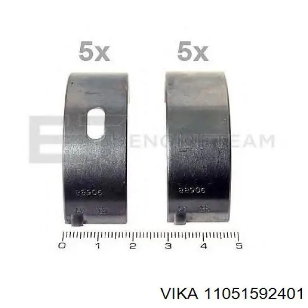 Вкладиші коленвала, корінні, комплект, стандарт (STD) Vika 11051592401 ціна, від 29.36 USD