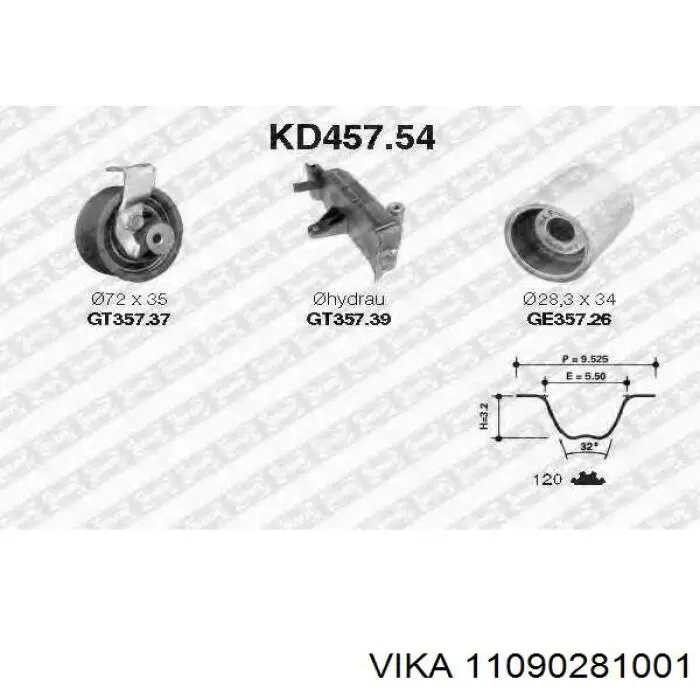 Ролик натяжителя ременя газорозподілу Kamoka R0152 ціна, від 34.15 USD