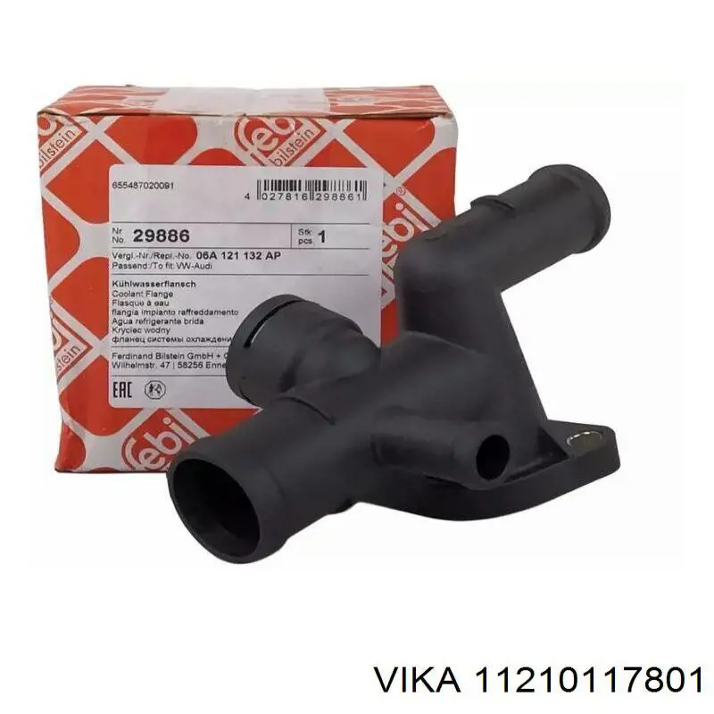 Фланець системи охолодження (трійник) Vika 11210117801 ціна, від 2.96 USD