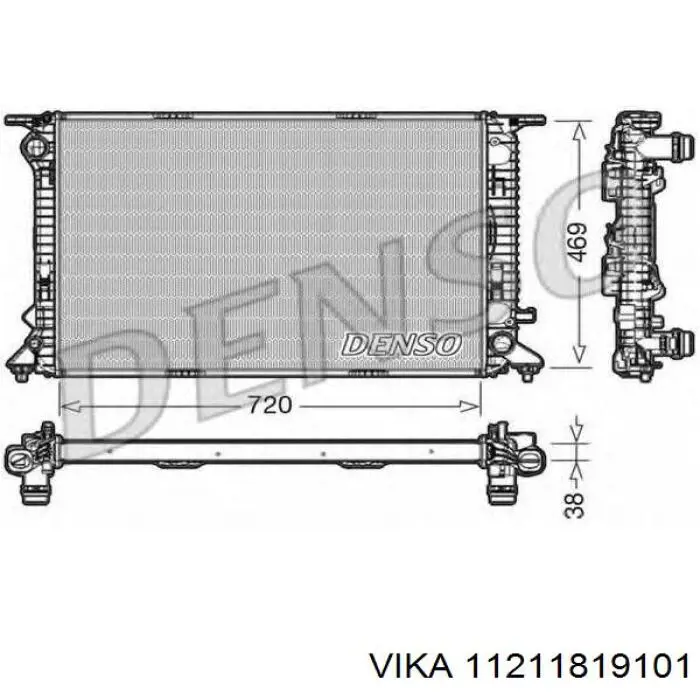 11211819101 Vika радіатор охолодження двигуна