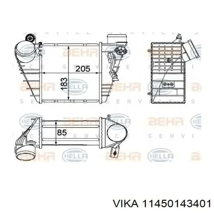 1J0145803G Vika радіатор интеркуллера
