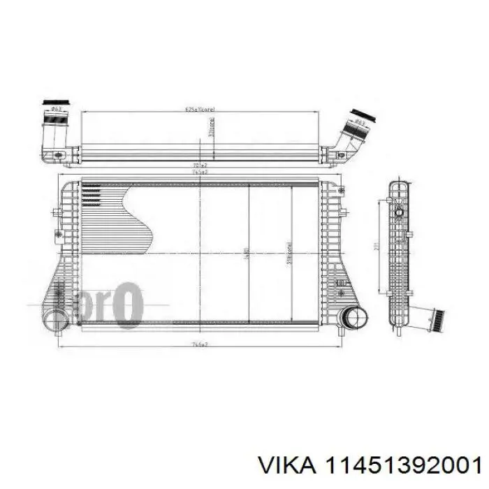 Купити 11451392001 Vika Радіатор интеркуллера