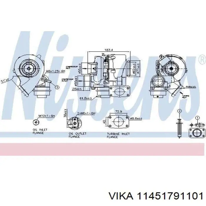 11451791101 Vika прокладка турбіни, монтажний комплект