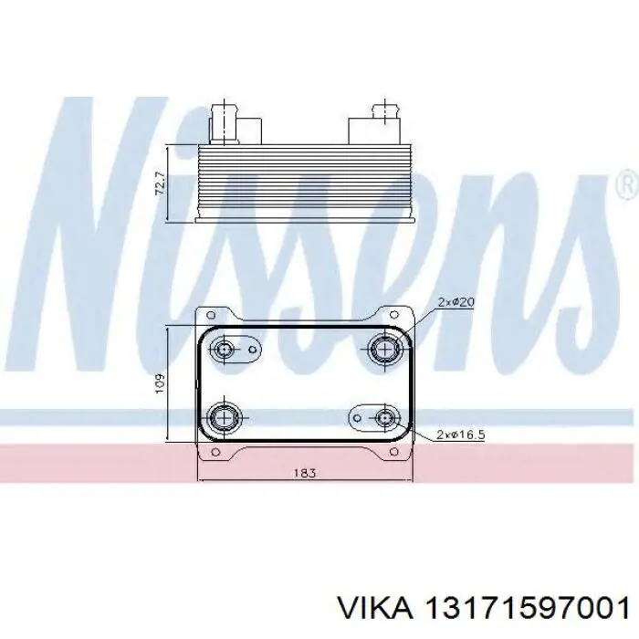 Радіатор охолодження, АКПП Vika 13171597001 ціна, від 36.01 USD