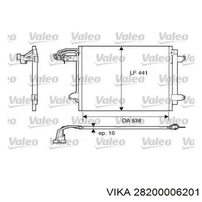 Радіатор кондиціонера FP2827F7E Depo/Loro/Abakus