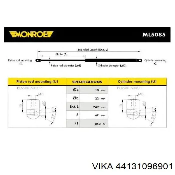 Амортизатори передні Vika 44131096901