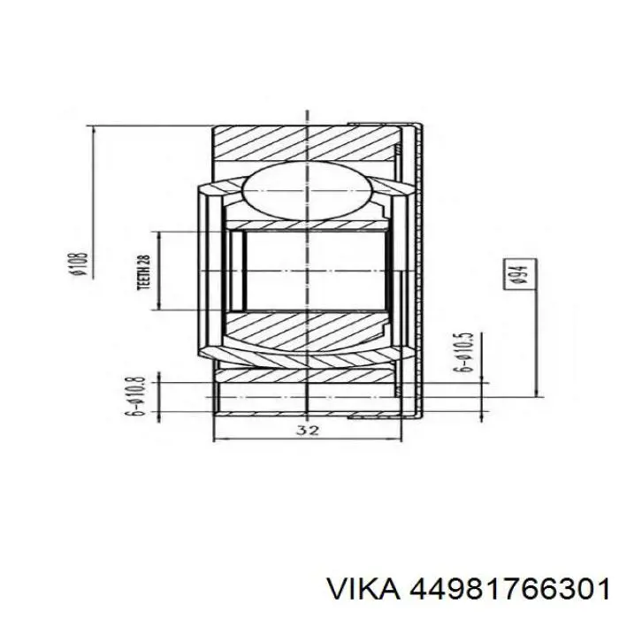 Купити 44981766301 Vika Граната внутрішня ліва