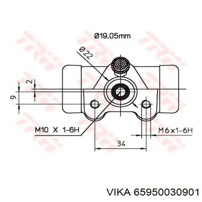 Циліндр гальмівний колісний/робітник, задній 113595210 VAG