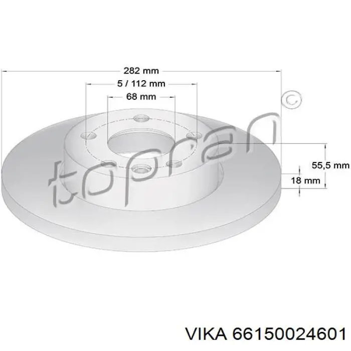Диск переднього гальма Vika 66150024601 ціна, від 36.24 USD