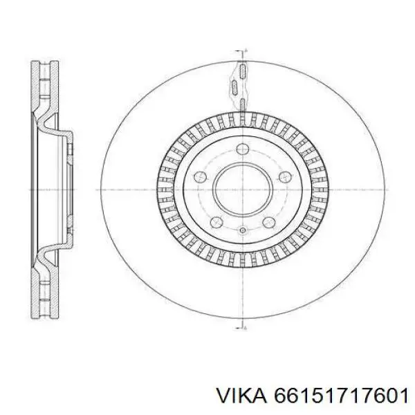 Диск переднього гальма Vika 66151717601 ціна, від 59.82 USD