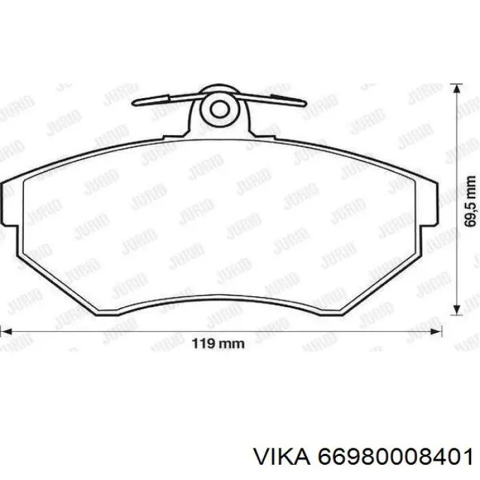 Гальмівні колодки Vika 66980008401 ціна, від 21.60 USD
