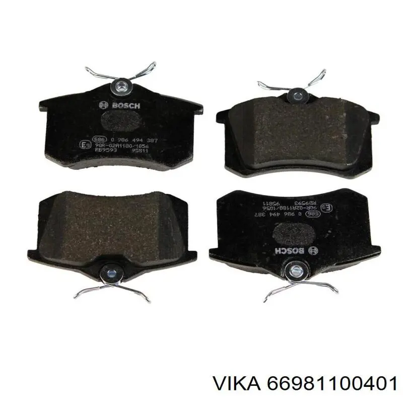 Задні гальмівні колодки 66981100401 Vika