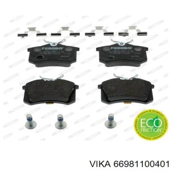 Задні гальмівні колодки Vika 66981100401 ціна, від 13.91 USD