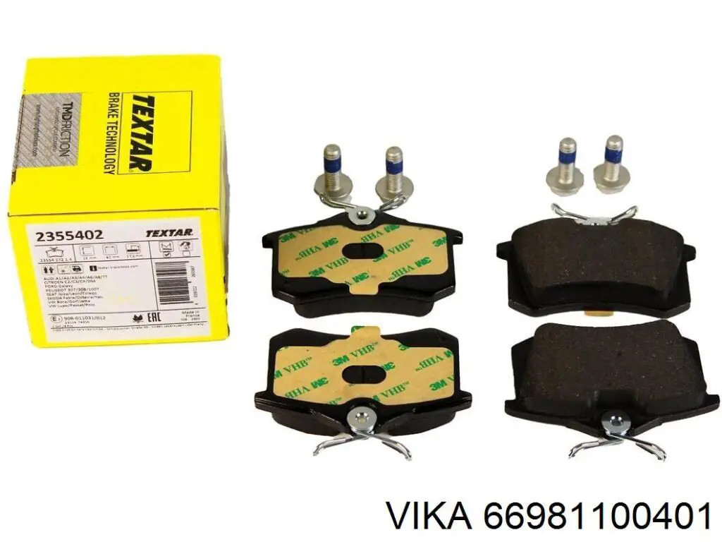 66981100401 Vika Колодки гальмівні задні, дискові