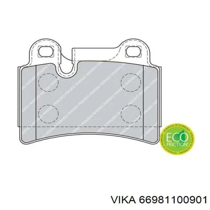 Задні гальмівні колодки Vika 66981100901 ціна, від 29.72 USD