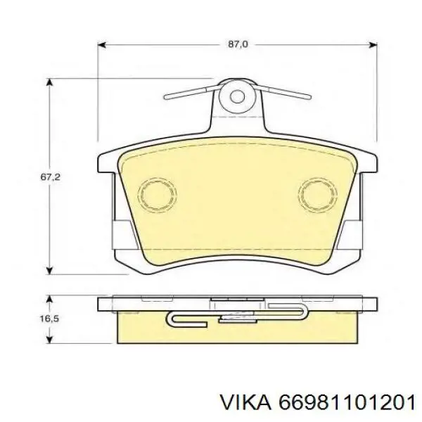 Купити 66981101201 Vika Задні колодки