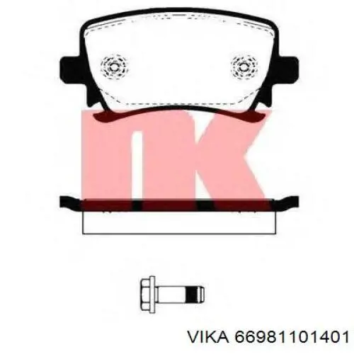 Задні гальмівні колодки 66981101401 Vika