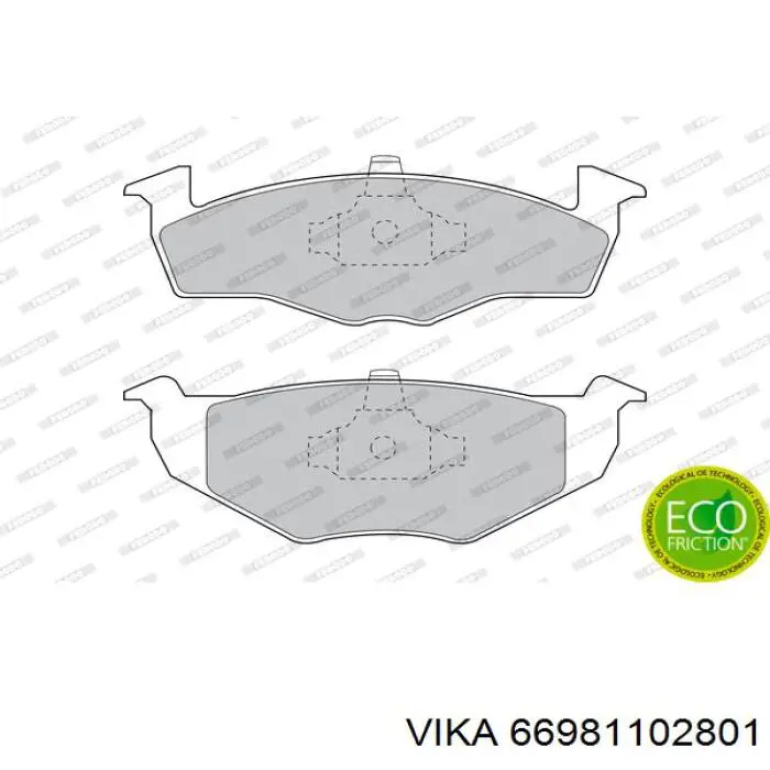 66981102801 Vika колодки гальмівні передні, дискові