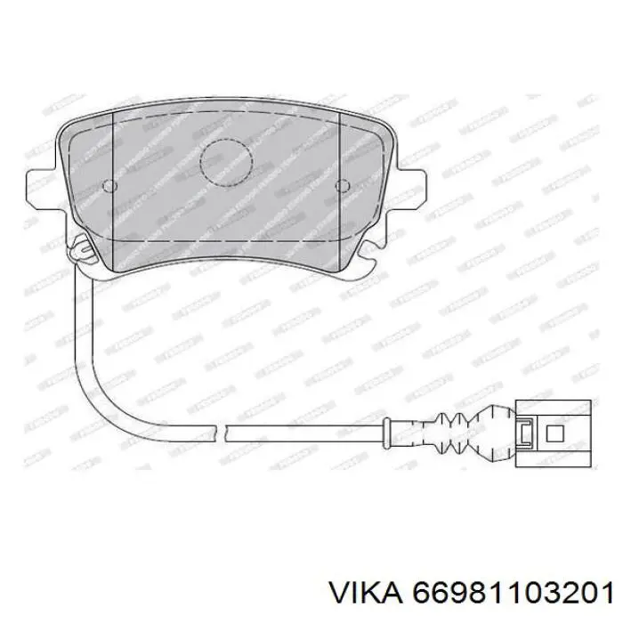 Задні гальмівні колодки Vika 66981103201 ціна, від 17.43 USD