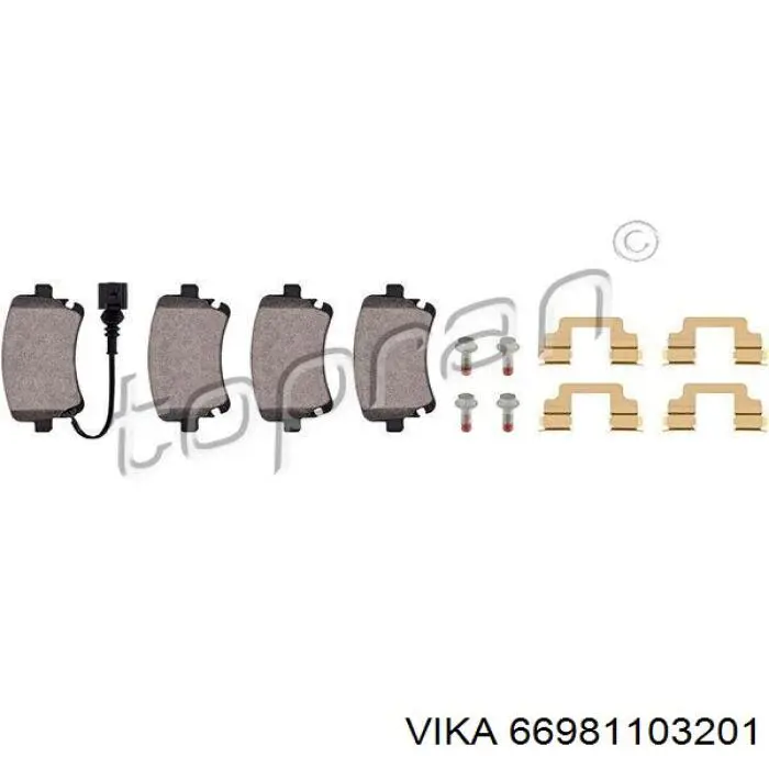 Колодки гальмові задні, дискові 66981103201 Vika