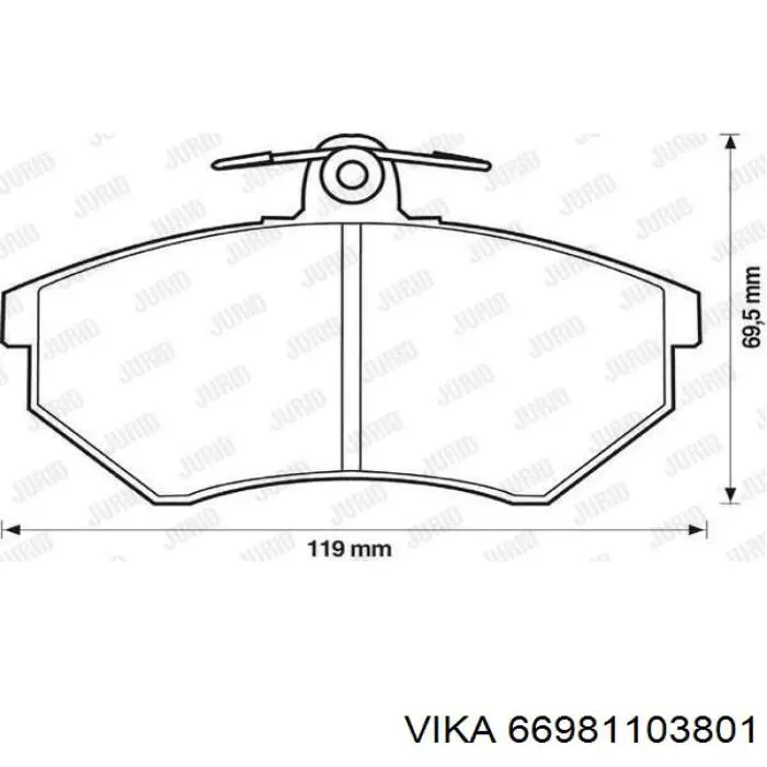 Колодки гальмівні передні, дискові 66981103801 Vika