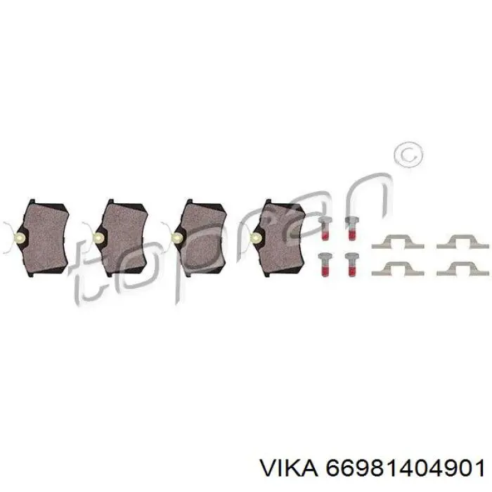 Колодки гальмові задні, дискові 66981404901 Vika