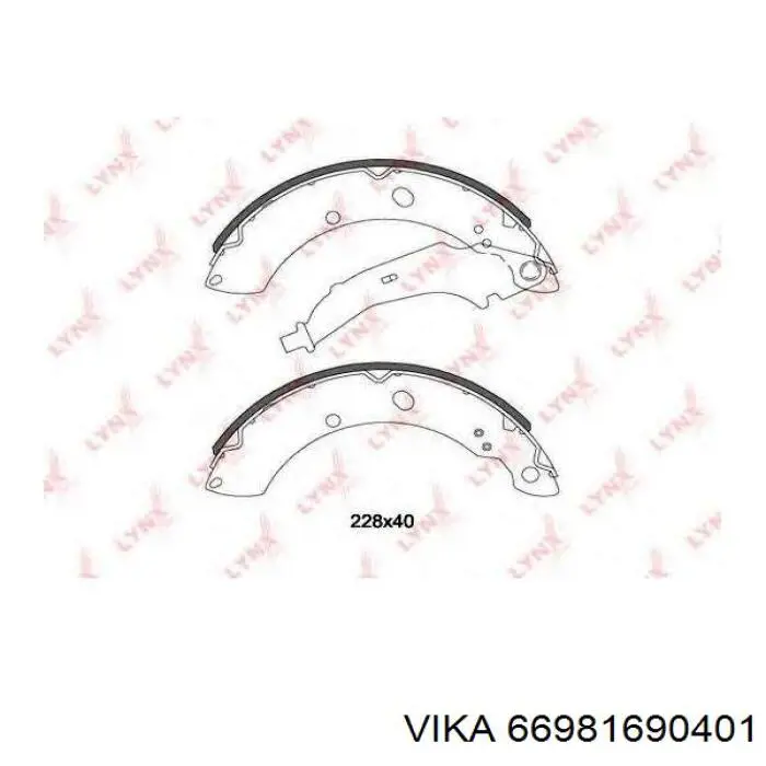 Колодки гальмові задні, барабанні Vika 66981690401 ціна, від 19.41 USD