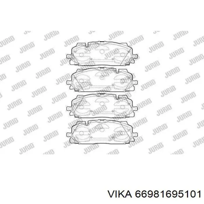 Колодки гальмівні передні, дискові 66981695101 Vika