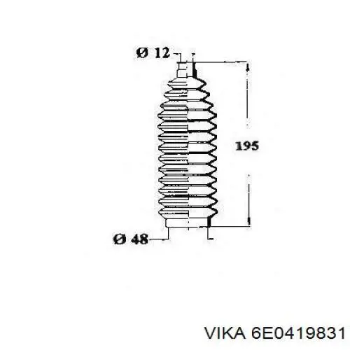 Пильник рульової тяги Vika 6E0419831 ціна, від 4.51 USD