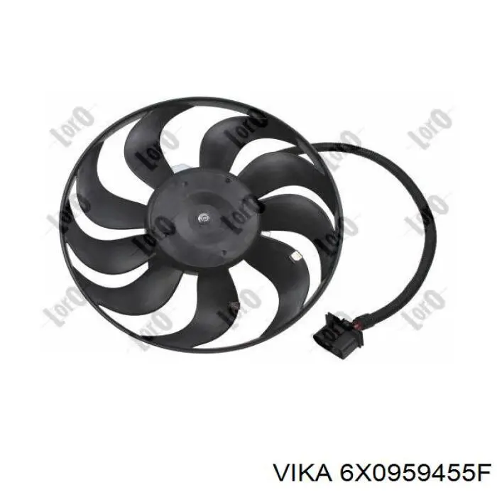 6X0959455F Vika електровентилятор охолодження в зборі (двигун + крильчатка)