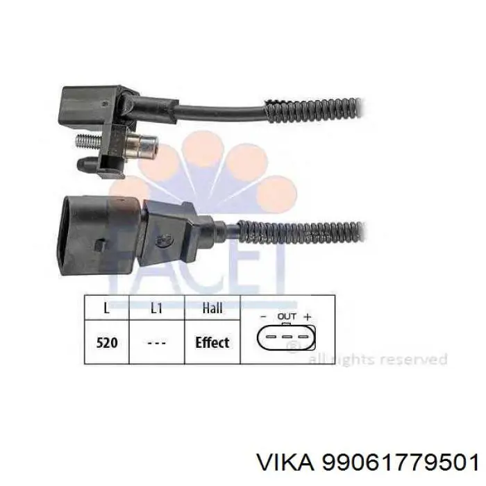 Датчик обертів колінвалу Vika 99061779501 ціна, від 12.04 USD