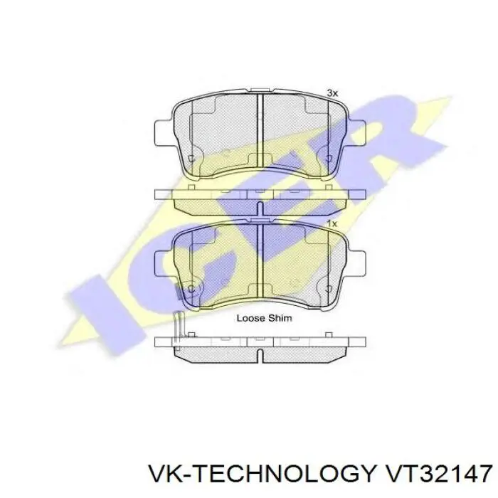 VT32147 VK Technology колодки гальмівні передні, дискові