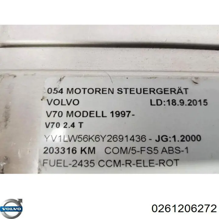  Volvo 0261206272 ціна, від 90.55 USD