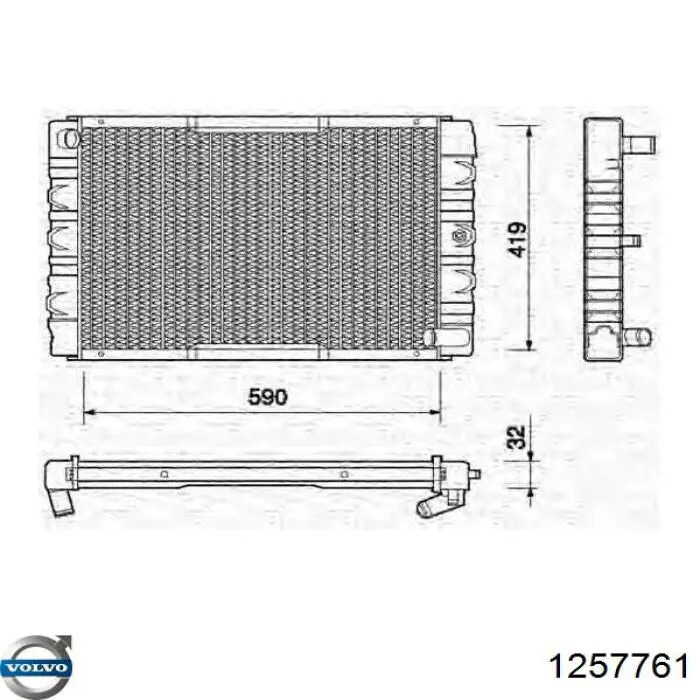 Радіатор основний Volvo 1257761 ціна, від 297.42 USD