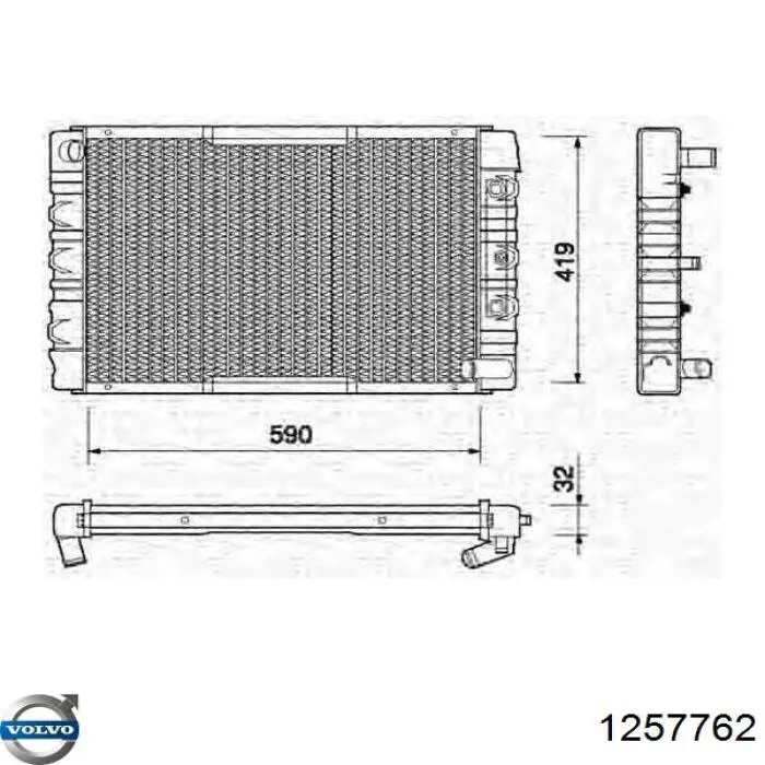 1257762 Volvo Радіатор охолодження двигуна