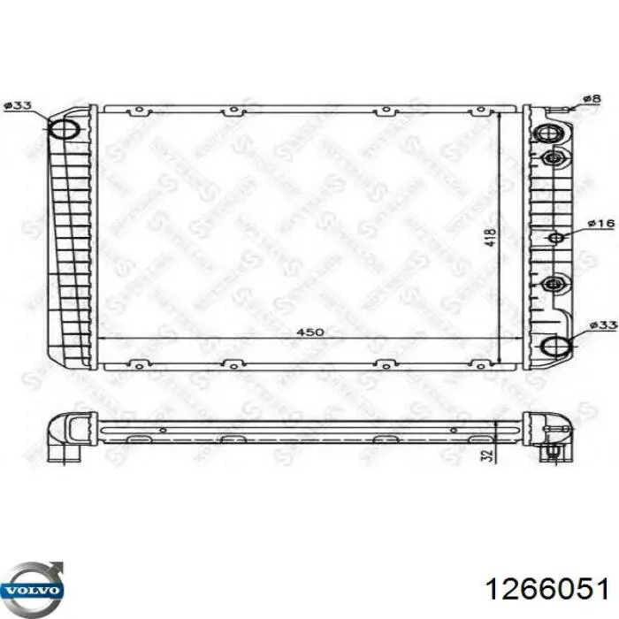 Радіатор основний Volvo 1266051 ціна, від 76.33 USD